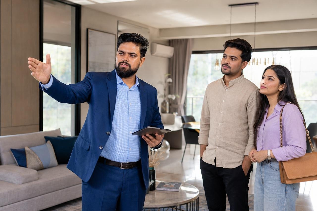Varun Kumar Gupta guiding homebuyers during a property consultation
