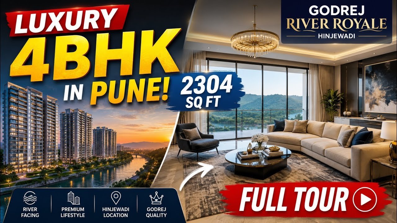 Luxury 4BHK in Pune! 2304 Sq Ft Godrej River Royale Hinjewadi Full Tour